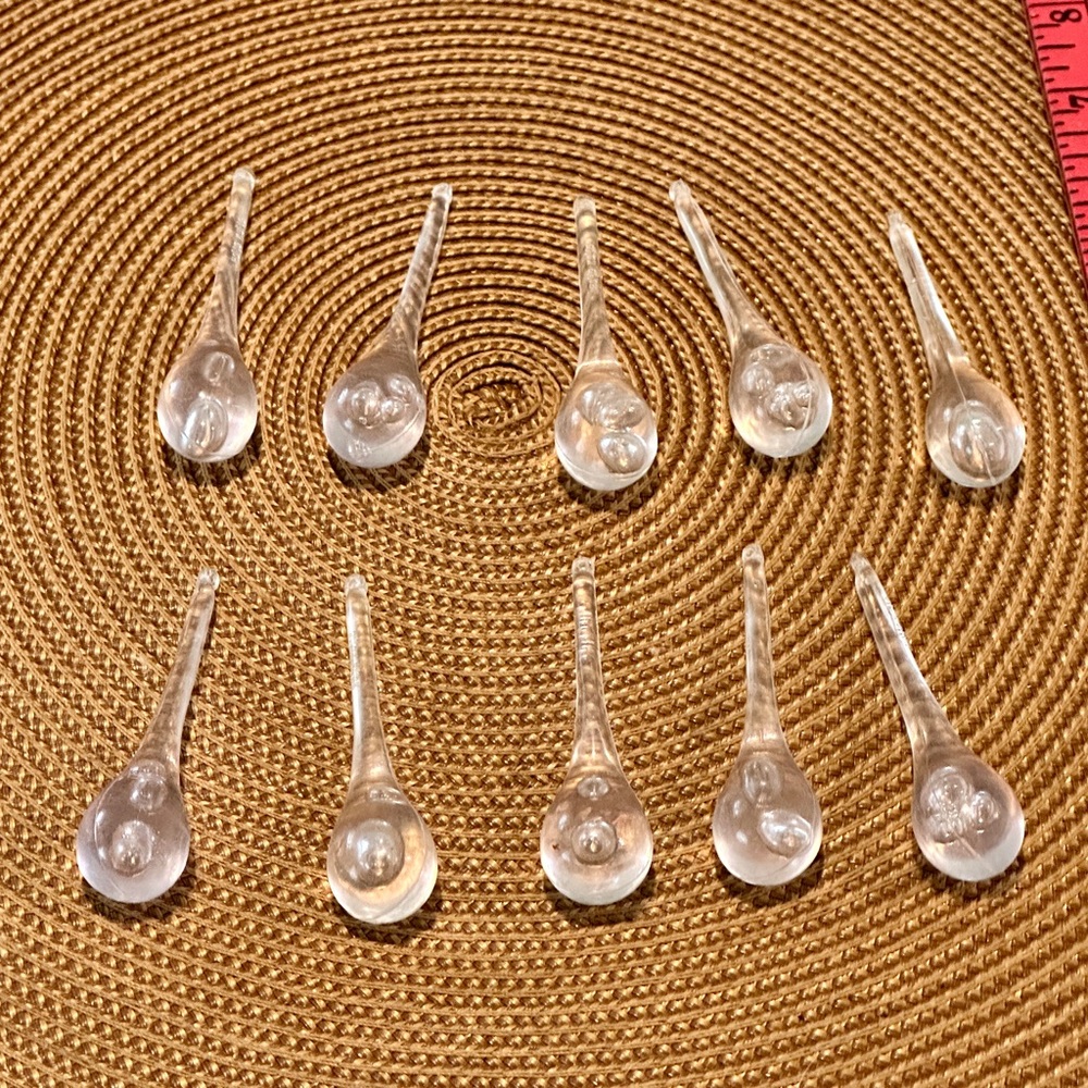 Vintage Christmas Ornaments Lot of 10 teardrop bubble icicles 3”